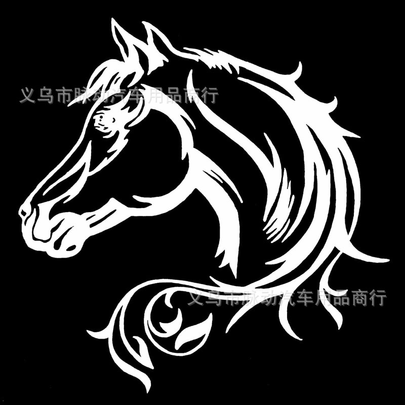 horse马头贴纸漂亮马脸车贴反光个性贴a019